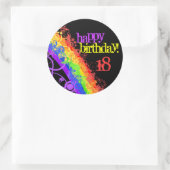 Regenboog blij 18e verjaardag sticker (Tas)