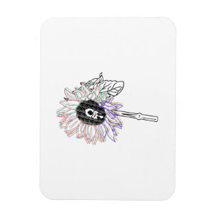 Regenboog Bloem Funky Kunst Magneet