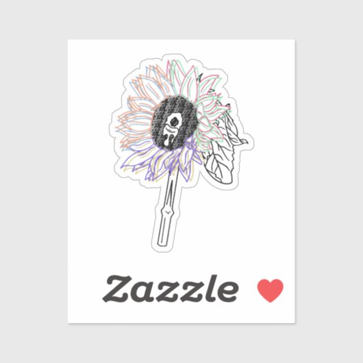Regenboog Bloem Funky Kunst Sticker (Vel)