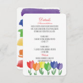 Regenboog BLOEM HOMO Lesbisch DETAILS BRUILOFT Informatiekaartje (Voorkant / Achterkant)