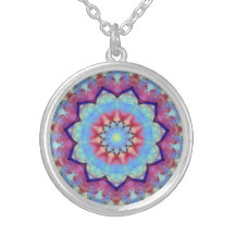 Regenboog Bloem Mandala Ronde Hanger Ketting