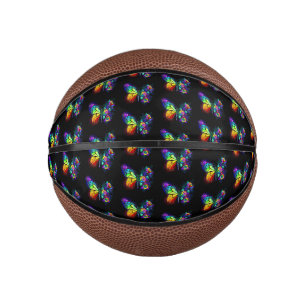 Regenboog bloem vlinder basketbal