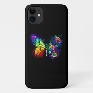 Regenboog bloem vlinder iPhone 11 hoesje