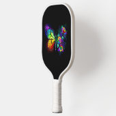 Regenboog bloem vlinder pickleball paddle (Links)