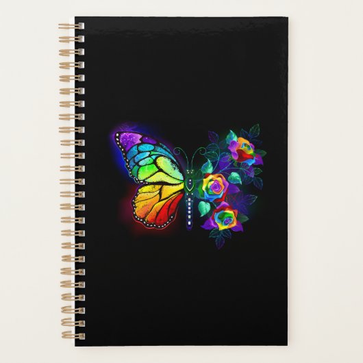 Regenboog bloem vlinder planner (Voorkant)