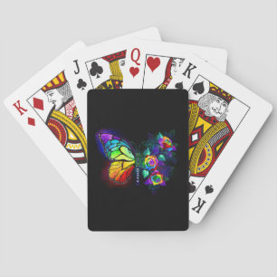 Regenboog bloem vlinder pokerkaarten