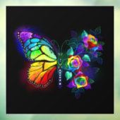 Regenboog bloem vlinder raamsticker (Vel 3)