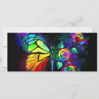 Regenboog bloem vlinder
