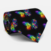 Regenboog bloem vlinder stropdas (Opgerold)