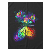 Regenboog bloem vlinder tafelkleed (Voorkant)