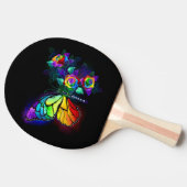 Regenboog bloem vlinder tafeltennisbatje (Zijkant)