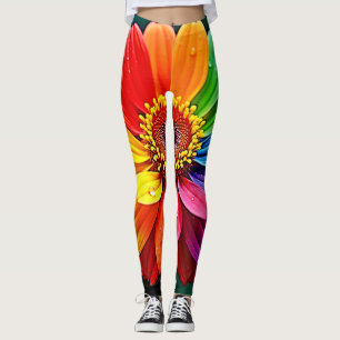 Regenboog Bloemblad Bloem Kunst Leggings
