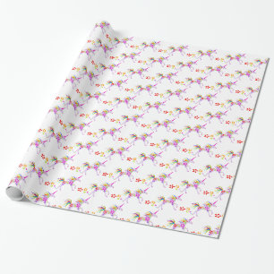 REGENBOOG BLOEMEN EENHOORN VECTOR PATROON CADEAUPAPIER