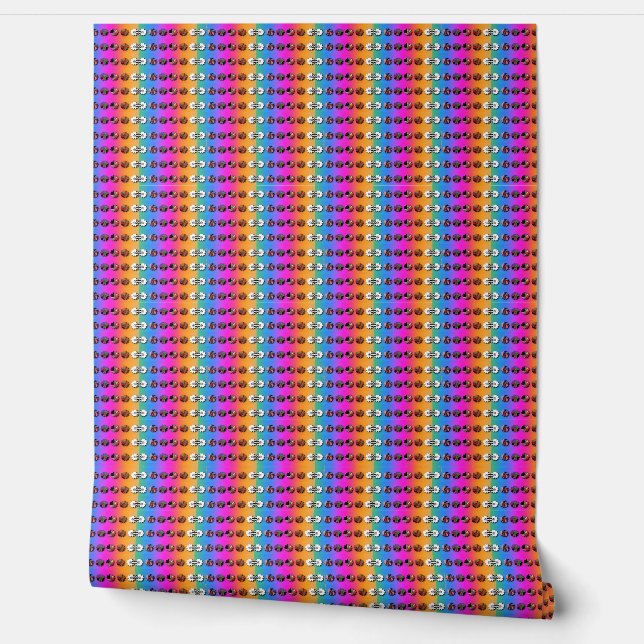 Regenboog bloemkoolbloemen behang (Afrollen)
