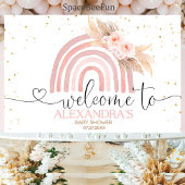 Regenboog Boho Baby shower Meisje Achtergrond Bann Spandoek