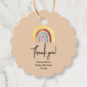 Regenboog boho babyshower bedankjes labels
