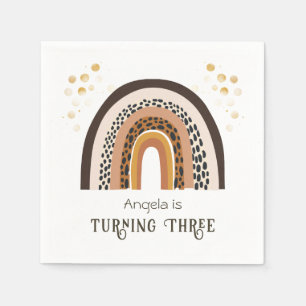 Regenboog Boho Dierenprint 3e Verjaardag Servet
