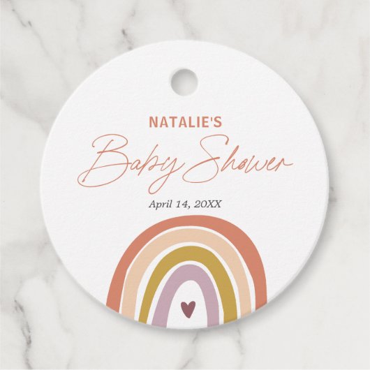 Regenboog Boho Perzik Paarse Baby shower Bedankjes Labels