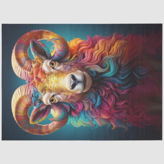 Regenboog Boho Ram Decoupage Tissuepapier (Voorkant)