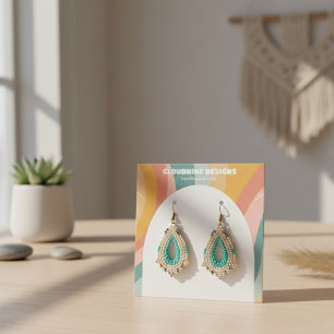 Regenboog Boog Oorbel Ketting Sieraden Displaykaar Vierkante Visitekaartjes