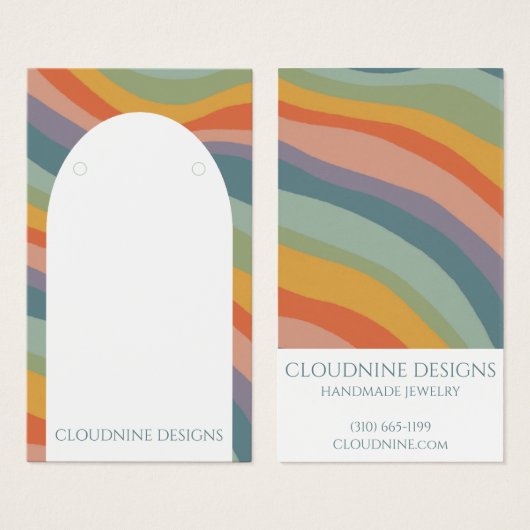 Regenboog Boog Oorbel Ketting Sieraden Displaykaar Visitekaartje (Voorkant /achterkant)
