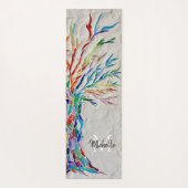 Regenboog Boom Naam Monogram Yogamat (Achterkant)