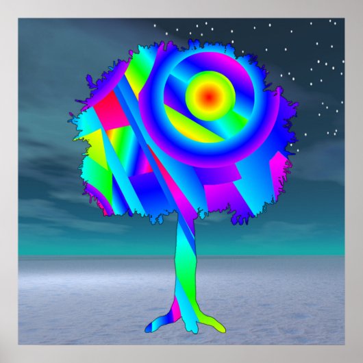 Regenboog Boom Poster (Voorkant)