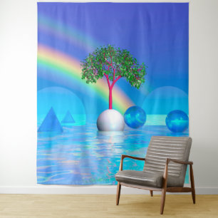 Regenboog Boom Wandkleed