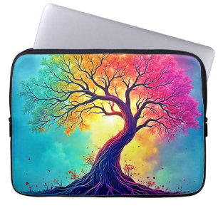 Regenboog Boom: Wortels van Oneindige Hoop Kunst Laptop Sleeve