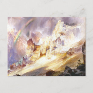Regenboog boven de Grand Canyon Yellowstone door M Briefkaart