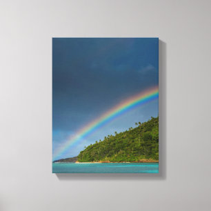 Regenboog boven eiland, Amerikaans Samoa Canvas Afdruk