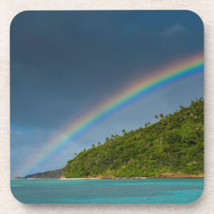 Regenboog boven eiland, Amerikaans Samoa Drankjes Onderzetter