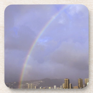 Regenboog boven Honolulu, Hawaï, Verenigde Staten Drankjes Onderzetter