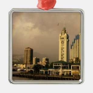 Regenboog boven Honolulu, Hawaii, VS 2 Metalen Ornament