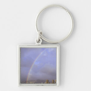 Regenboog boven Honolulu, Hawaii, VS Sleutelhanger