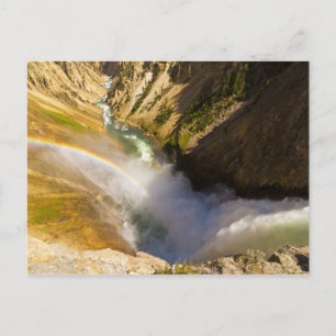 Regenboog boven Lower Yellowstone Falls Briefkaart