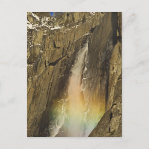 Regenboog boven Upper Yosemite Falls in Yosemite Briefkaart