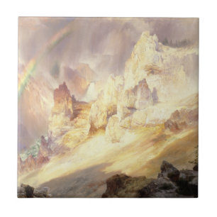 Regenboog boven Yellowstone, Moran 1900 Tegeltje
