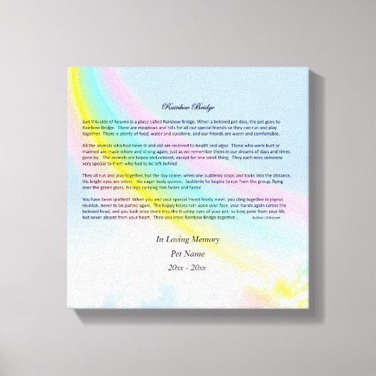 Regenboog brug sympathie verpakt canvas, mannelijk canvas afdruk (Voorkant)
