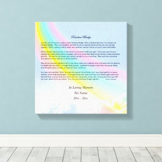 Regenboog brug sympathie verpakt canvas, mannelijk canvas afdruk (Insitu (Houten vloer))