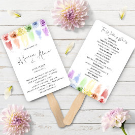 Regenboog bruiloft fan programma handwaaier