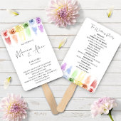 Regenboog bruiloft fan programma handwaaier