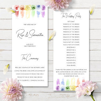 Regenboog bruiloft programma gay lesbische bruilof