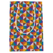 Regenboog, Bruin, Roze en Blauwe Pinwheel Medium Cadeauzakje (Voorkant)