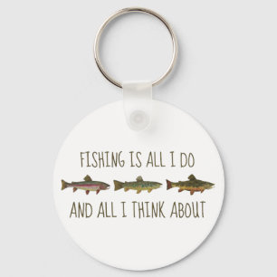 Regenboog Bruine Bronforel Vissen Quote Sleutelhanger