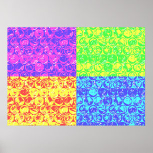 Regenboog bubbelplastic popart poster