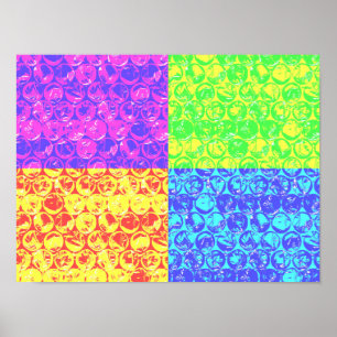 Regenboog bubbelplastic popart poster