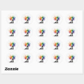 Regenboog Burst Koppel Ronde Sticker (Vel)