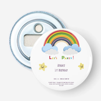 Regenboog Button Flesopener