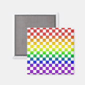 Regenboog Checkers Magnet 01 Magneet (Voorkant / Achterkant)